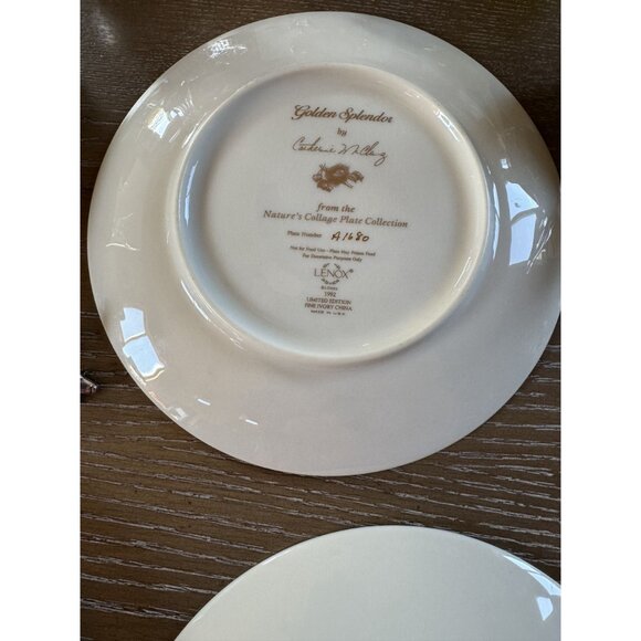 Four Lenox Natures Collage Plate Collection By Catherine McClung 8 inches - Picture 6 of 8